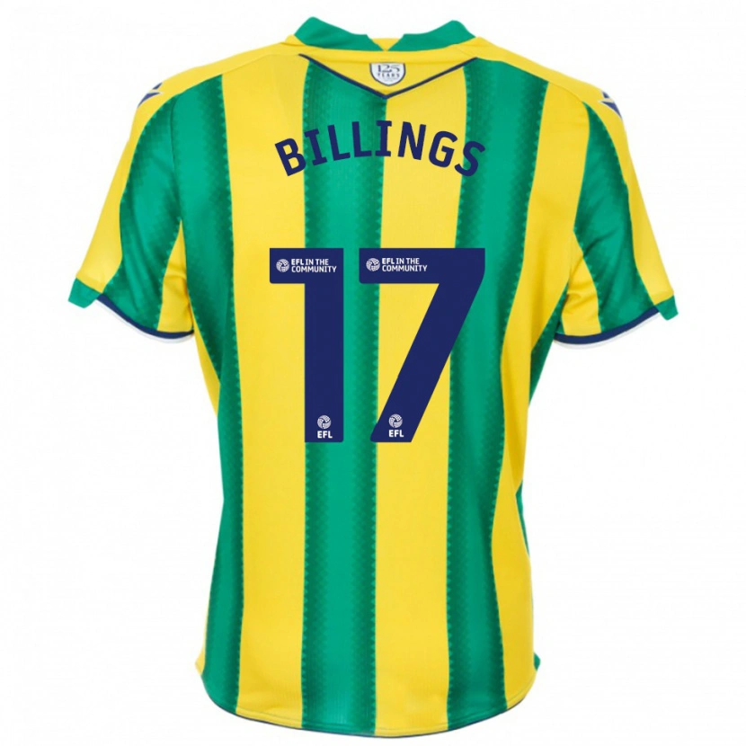 Danxen Kinder Frazer Billings #17 Gelb Grün Auswärtstrikot Trikot 2025/26 T-Shirt