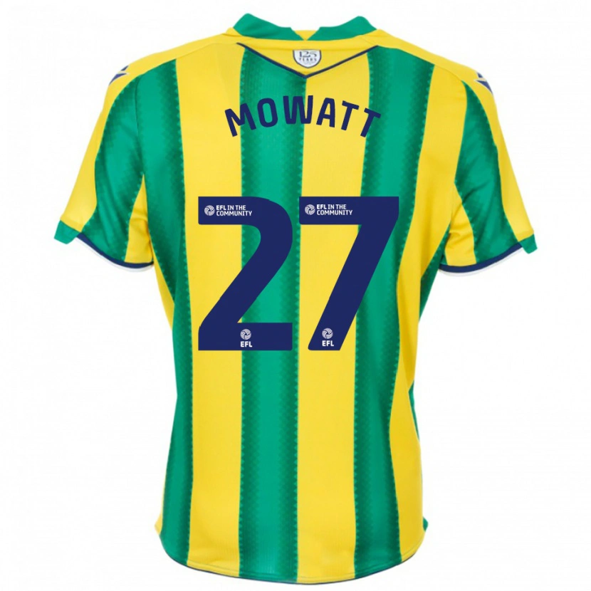 Danxen Kinder Alex Mowatt #27 Gelb Grün Auswärtstrikot Trikot 2025/26 T-Shirt