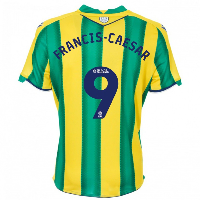 Danxen Kinder Jaiden Francis-Caesar #9 Gelb Grün Auswärtstrikot Trikot 2025/26 T-Shirt