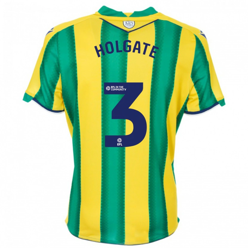 Danxen Kinder Mason Holgate #3 Gelb Grün Auswärtstrikot Trikot 2025/26 T-Shirt