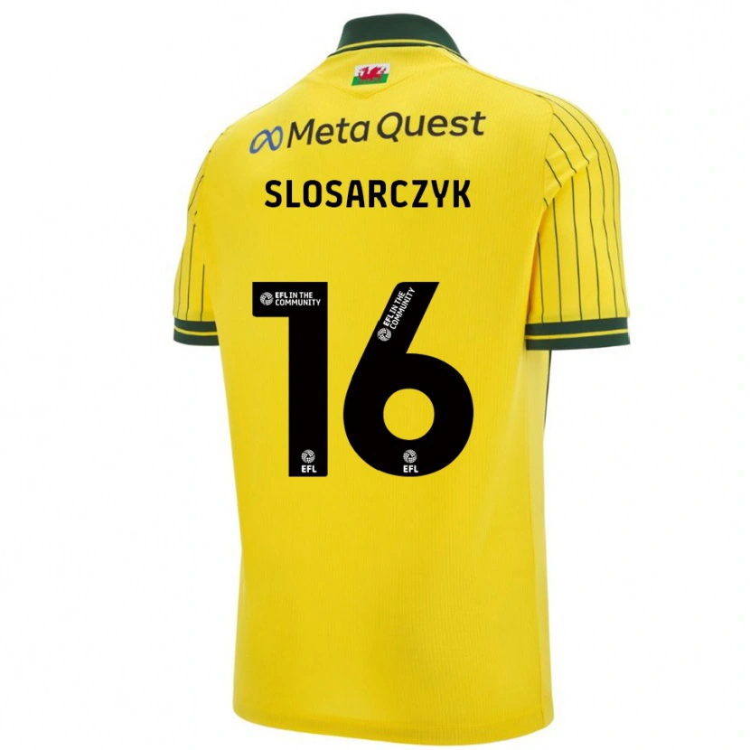 Danxen Kinder Nikolas Slosarczyk #16 Gelb Grün Auswärtstrikot Trikot 2025/26 T-Shirt