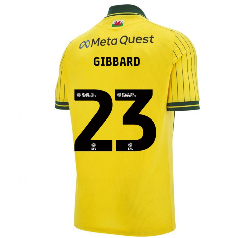 Danxen Kinder Mari Gibbard #23 Gelb Grün Auswärtstrikot Trikot 2025/26 T-Shirt