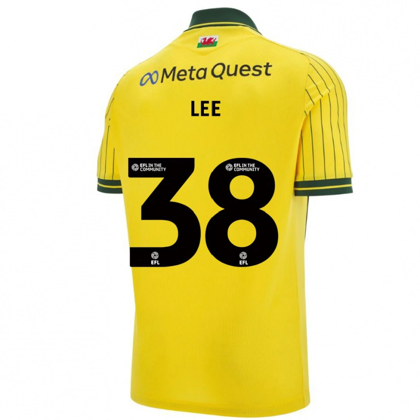 Danxen Kinder Elliot Lee #38 Gelb Grün Auswärtstrikot Trikot 2025/26 T-Shirt