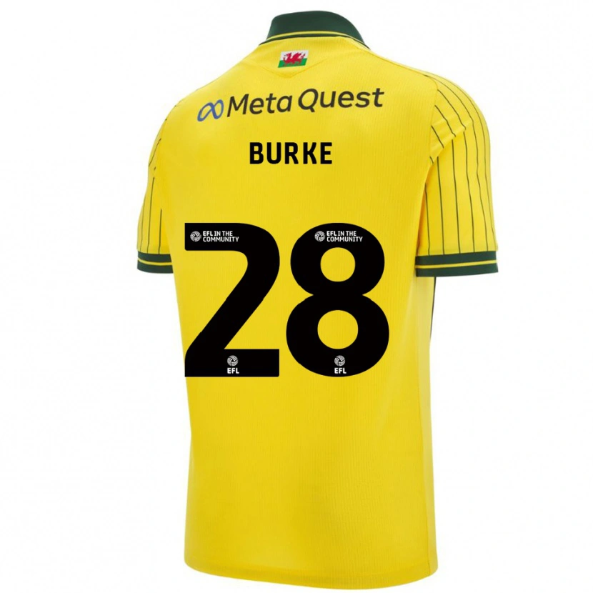 Danxen Kinder Leah Burke #28 Gelb Grün Auswärtstrikot Trikot 2025/26 T-Shirt