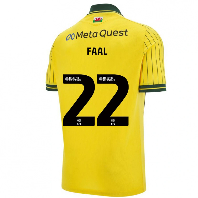 Danxen Kinder Mo Faal #22 Gelb Grün Auswärtstrikot Trikot 2025/26 T-Shirt