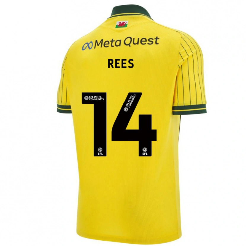 Danxen Kinder Joe Rees #14 Gelb Grün Auswärtstrikot Trikot 2025/26 T-Shirt