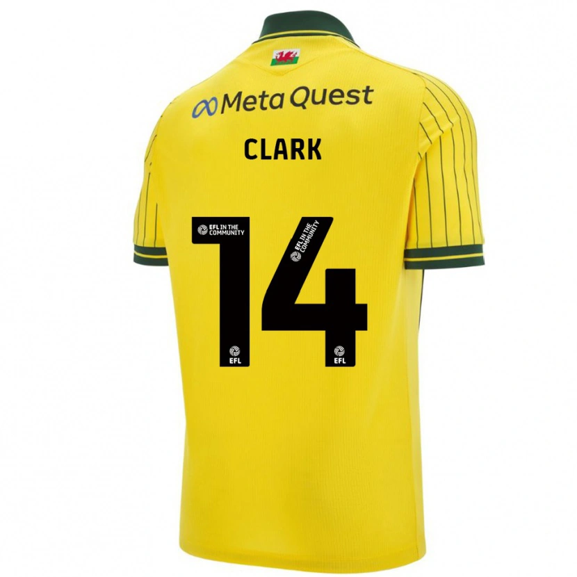 Danxen Kinder Nat Clark #14 Gelb Grün Auswärtstrikot Trikot 2025/26 T-Shirt