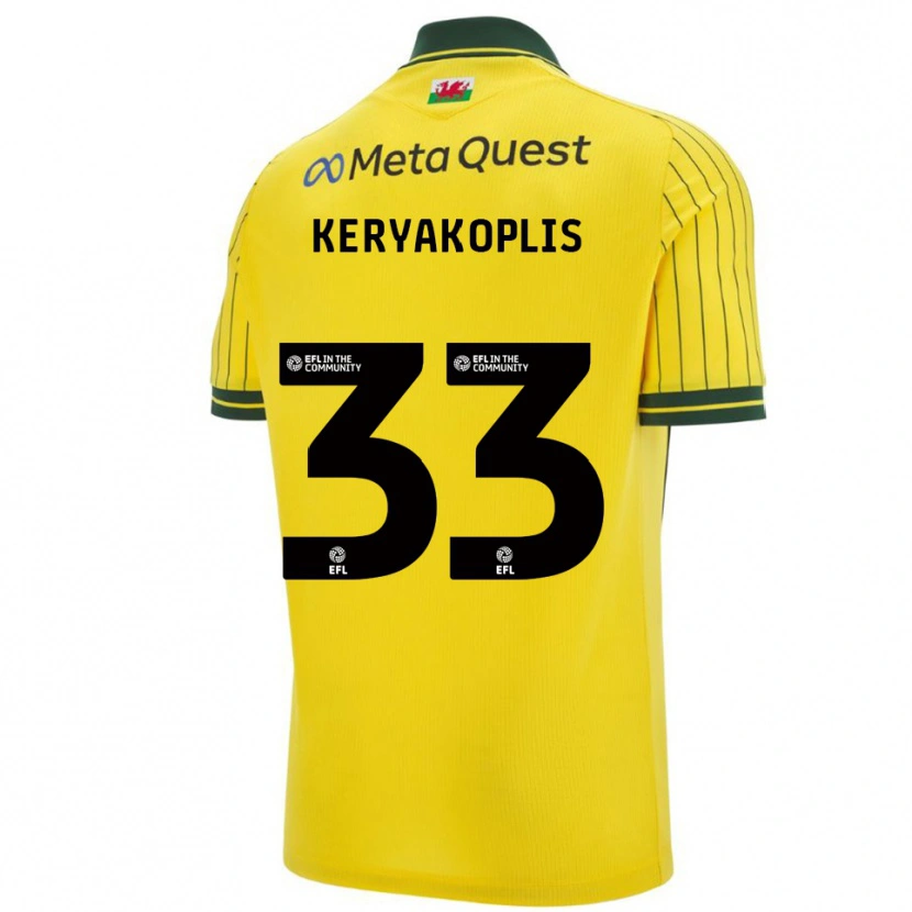 Danxen Kinder Hannah Keryakoplis #33 Gelb Grün Auswärtstrikot Trikot 2025/26 T-Shirt