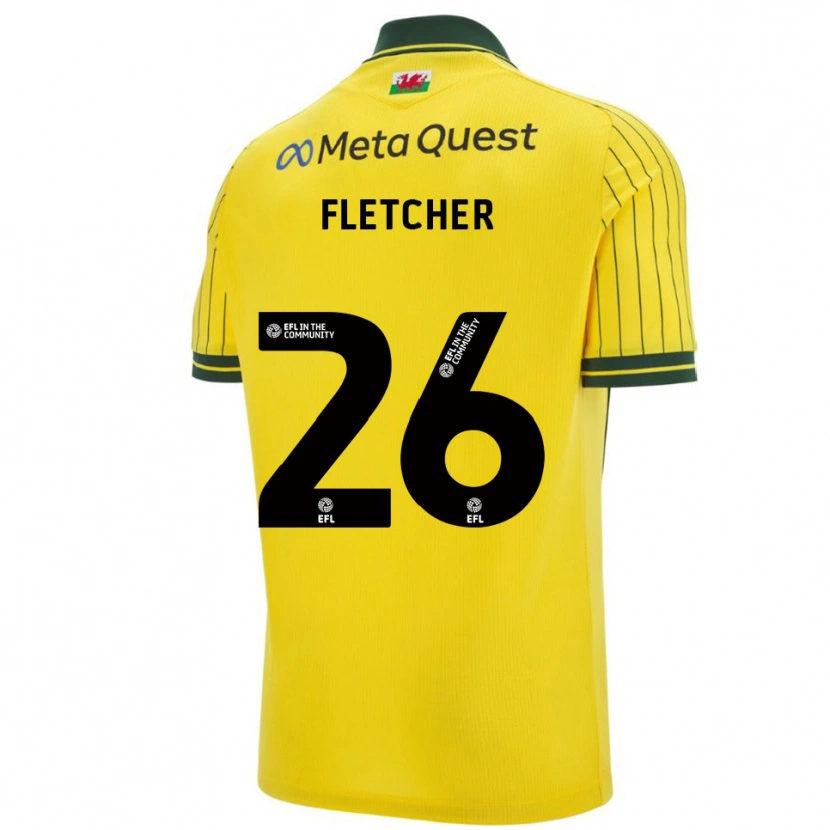 Danxen Kinder Steven Fletcher #26 Gelb Grün Auswärtstrikot Trikot 2025/26 T-Shirt