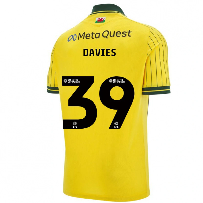 Danxen Kinder Daniel Davies #39 Gelb Grün Auswärtstrikot Trikot 2025/26 T-Shirt