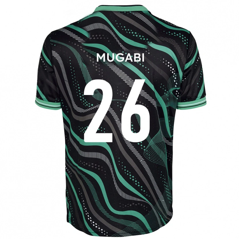 Danxen Kinder Bevis Mugabi #26 Schwarz Grün Auswärtstrikot Trikot 2025/26 T-Shirt