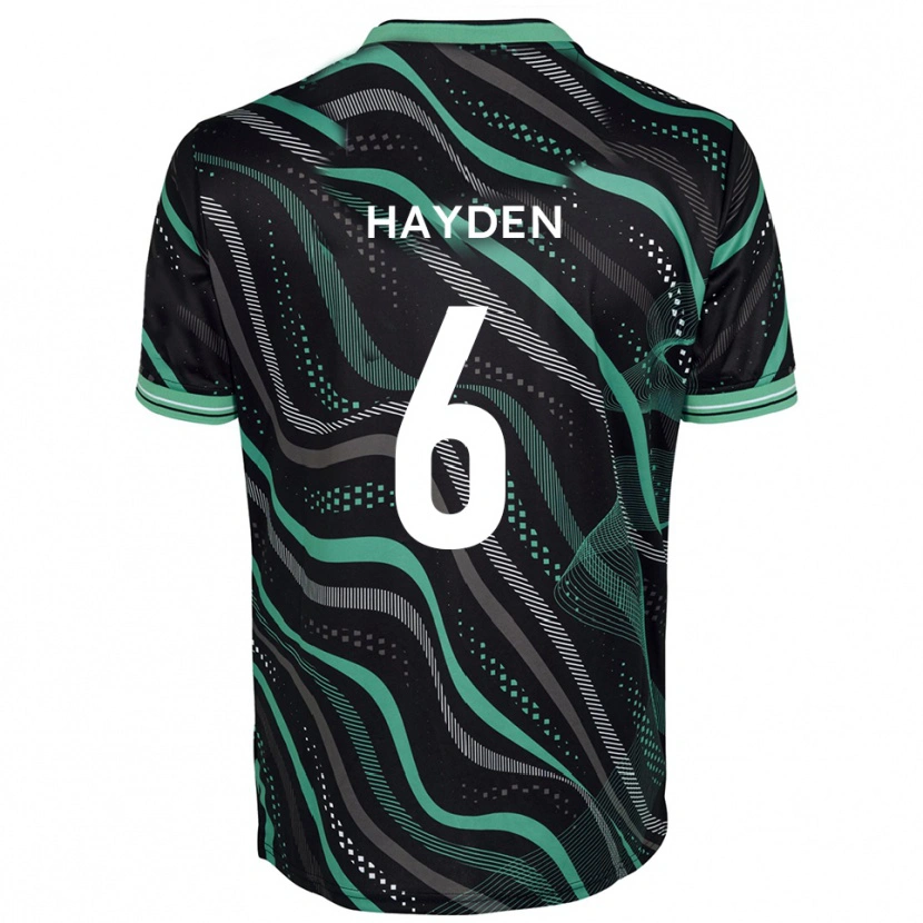 Danxen Kinder Aaron Hayden #6 Schwarz Grün Auswärtstrikot Trikot 2025/26 T-Shirt