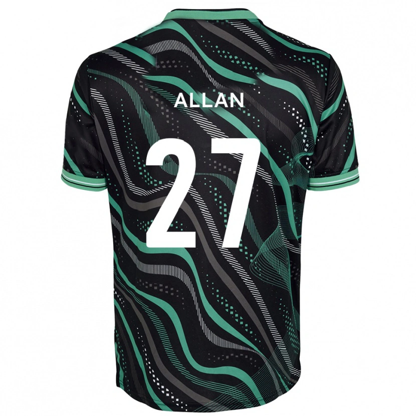 Danxen Kinder Jake Allan #27 Schwarz Grün Auswärtstrikot Trikot 2025/26 T-Shirt