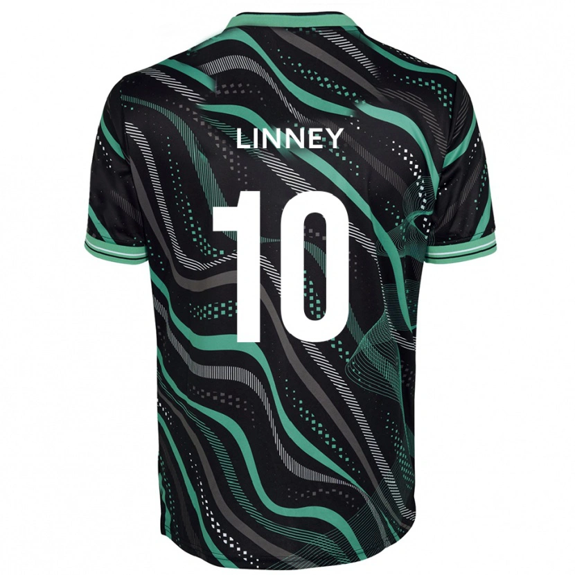 Danxen Kinder Regan Linney #10 Schwarz Grün Auswärtstrikot Trikot 2025/26 T-Shirt