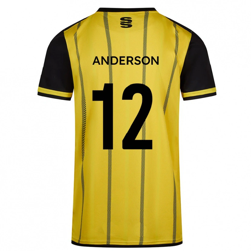 Danxen Kinder Zea Anderson #12 Gelb Schwarz Auswärtstrikot Trikot 2025/26 T-Shirt