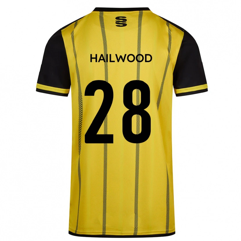 Danxen Kinder Jesse Hailwood #28 Gelb Schwarz Auswärtstrikot Trikot 2025/26 T-Shirt