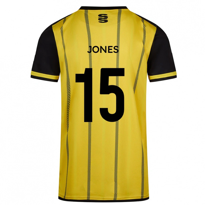 Danxen Kinder Kieran Jones #15 Gelb Schwarz Auswärtstrikot Trikot 2025/26 T-Shirt