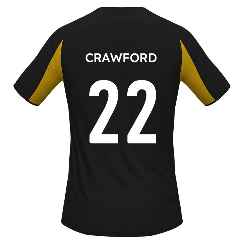 Danxen Kinder Tom Crawford #22 Schwarz Gelb Auswärtstrikot Trikot 2025/26 T-Shirt