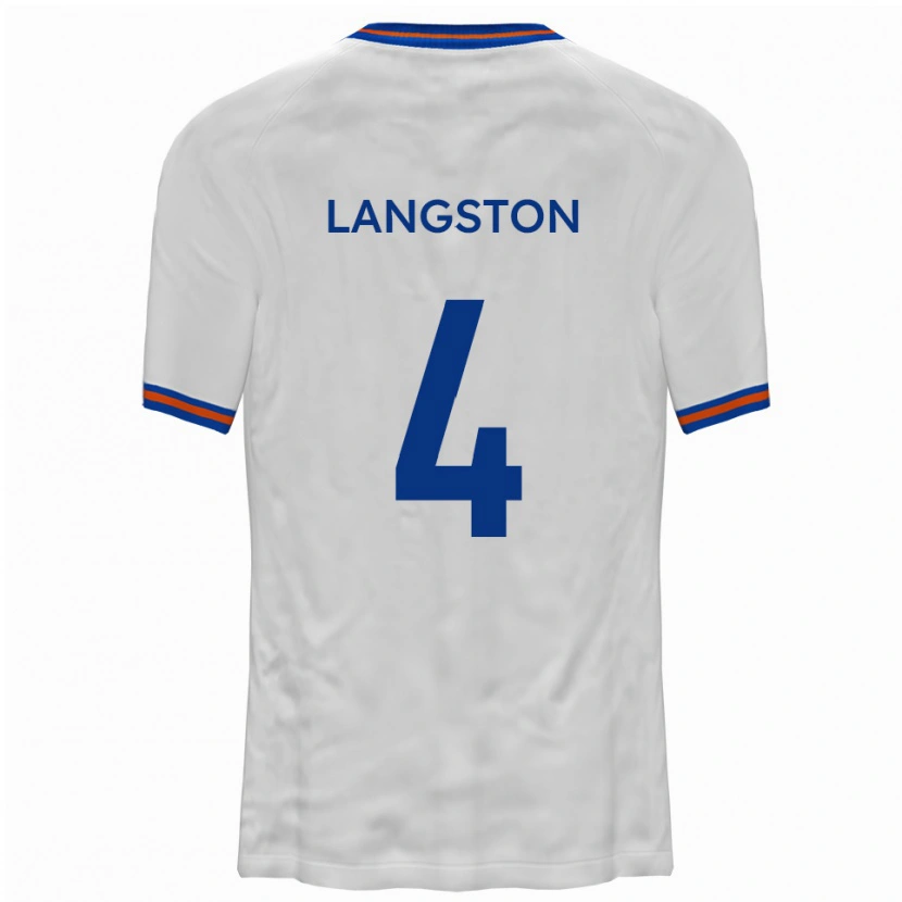 Danxen Kinder George Langston #4 Weiß Blau Auswärtstrikot Trikot 2025/26 T-Shirt
