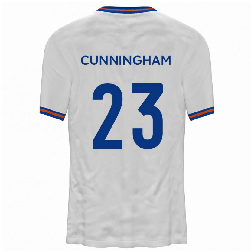 Danxen Kinder Elliott Cunningham #23 Weiß Blau Auswärtstrikot Trikot 2025/26 T-Shirt
