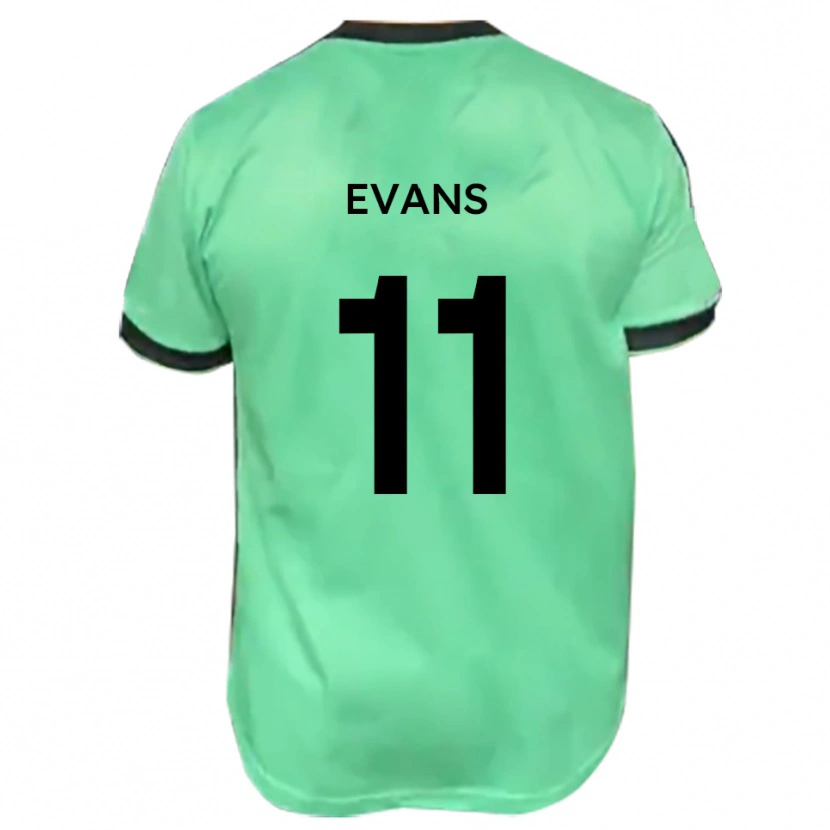 Danxen Kinder Kieron Evans #11 Türkis Schwarz Auswärtstrikot Trikot 2025/26 T-Shirt