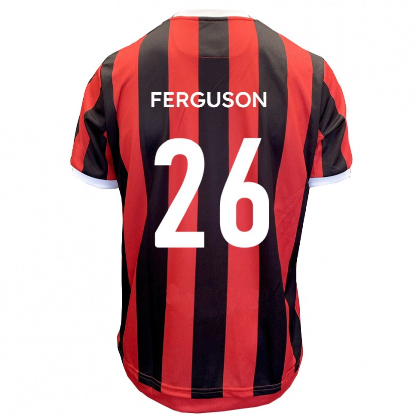 Danxen Kinder Kyle Ferguson #26 Rot Schwarz Auswärtstrikot Trikot 2025/26 T-Shirt
