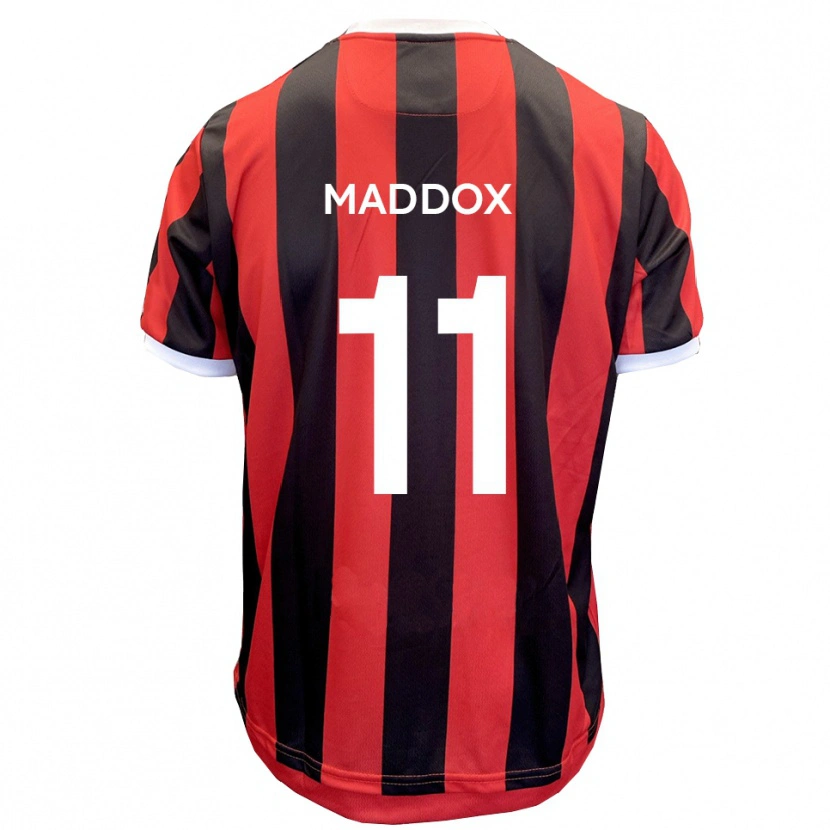 Danxen Kinder Jacob Maddox #11 Rot Schwarz Auswärtstrikot Trikot 2025/26 T-Shirt