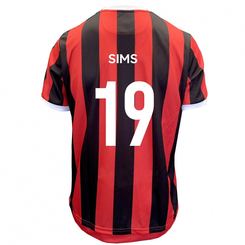 Danxen Kinder Josh Sims #19 Rot Schwarz Auswärtstrikot Trikot 2025/26 T-Shirt