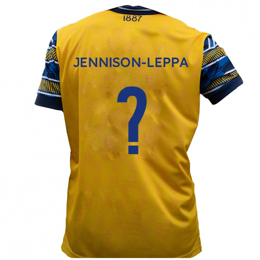 Danxen Kinder Joel Jennison-Leppa #0 Gelb Schwarz Auswärtstrikot Trikot 2025/26 T-Shirt