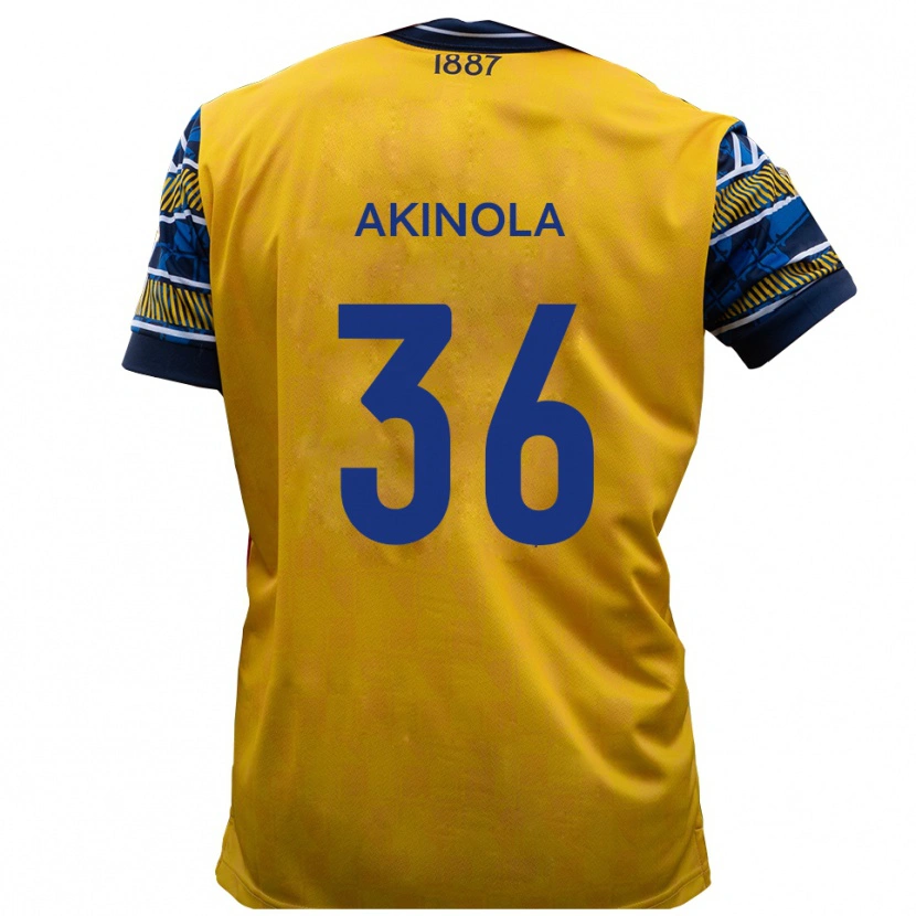 Danxen Kinder Tim Akinola #36 Gelb Schwarz Auswärtstrikot Trikot 2025/26 T-Shirt