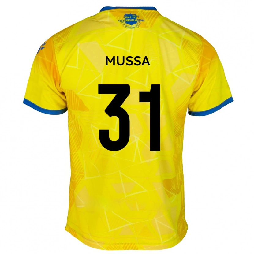 Danxen Kinder Omar Mussa #31 Gelb Blau Auswärtstrikot Trikot 2025/26 T-Shirt