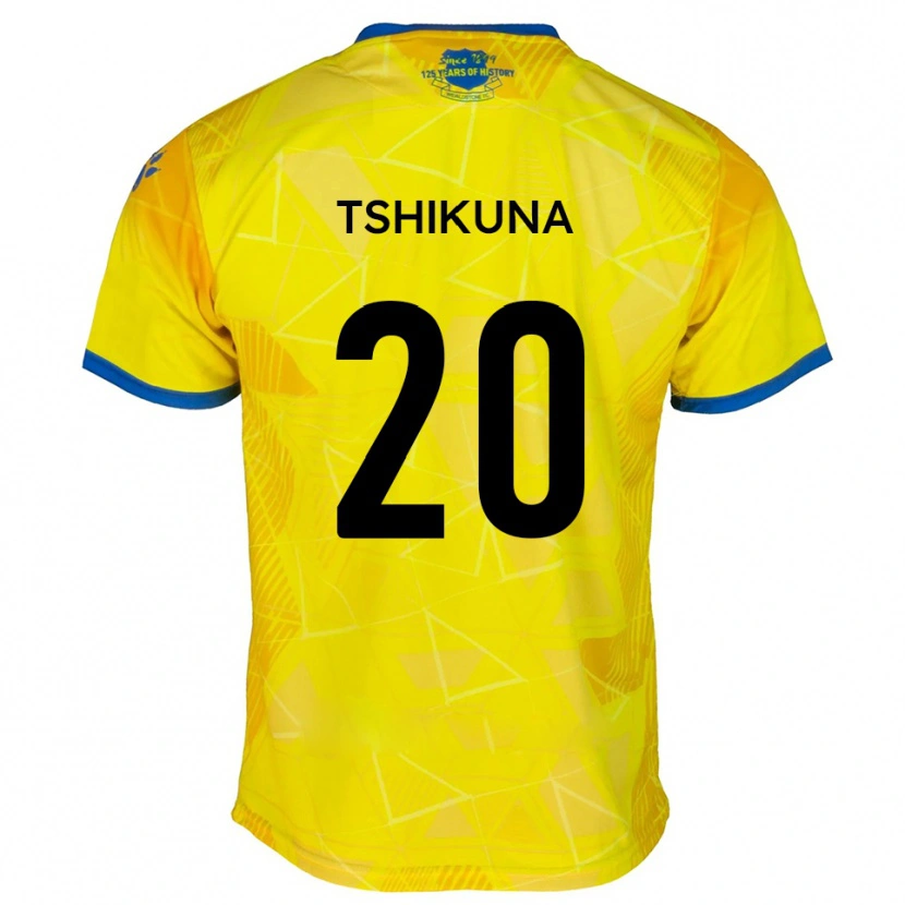 Danxen Kinder Nathan Tshikuna #20 Gelb Blau Auswärtstrikot Trikot 2025/26 T-Shirt