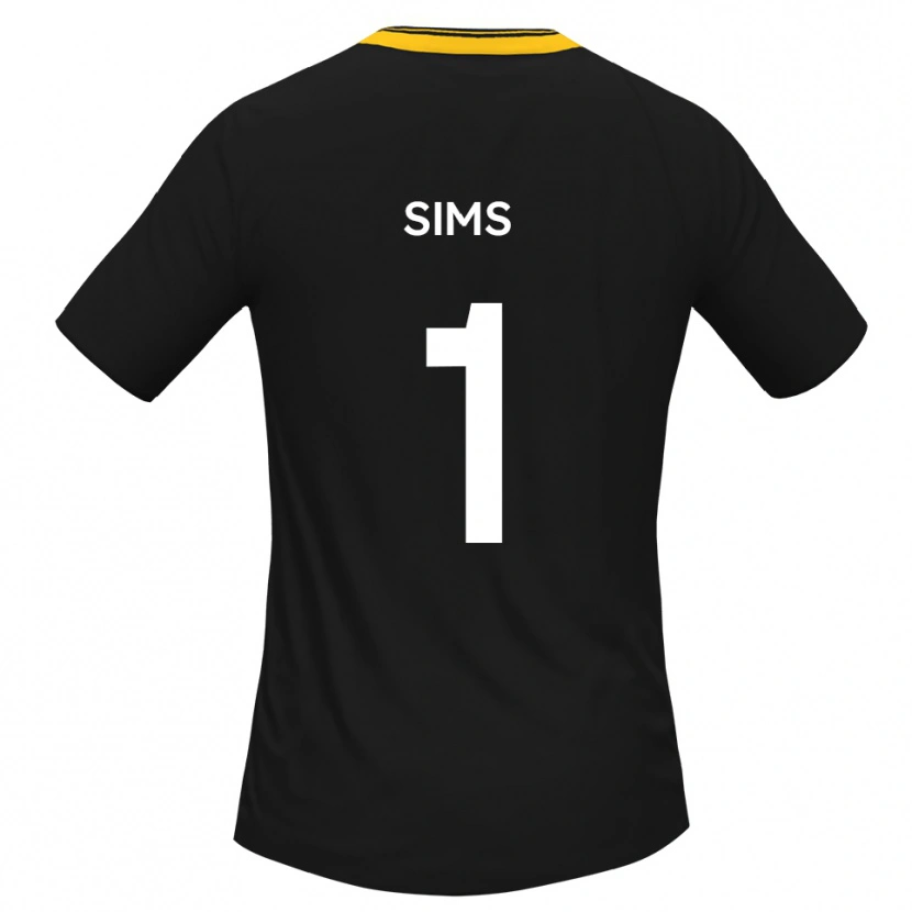 Danxen Kinder Jack Sims #1 Schwarz Gelb Auswärtstrikot Trikot 2025/26 T-Shirt