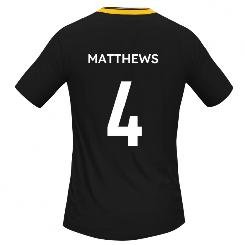 Danxen Kinder Anton Matthews #4 Schwarz Gelb Auswärtstrikot Trikot 2025/26 T-Shirt