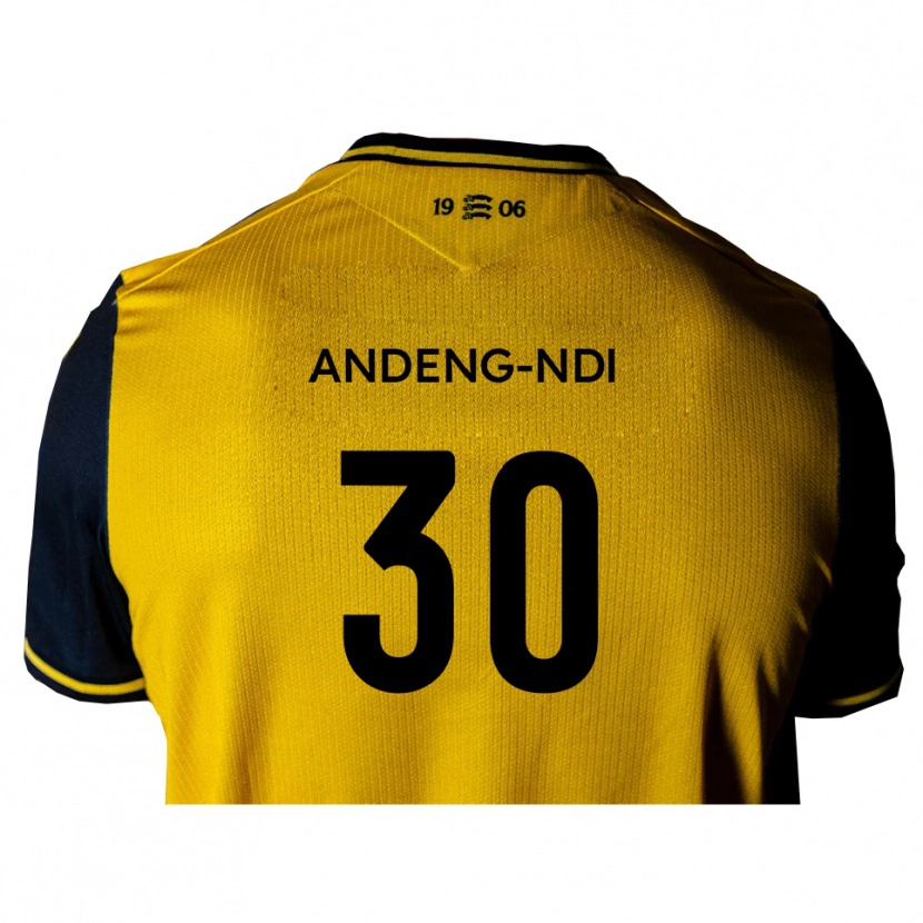 Danxen Kinder Collin Andeng-Ndi #30 Gelb Schwarz Auswärtstrikot Trikot 2025/26 T-Shirt