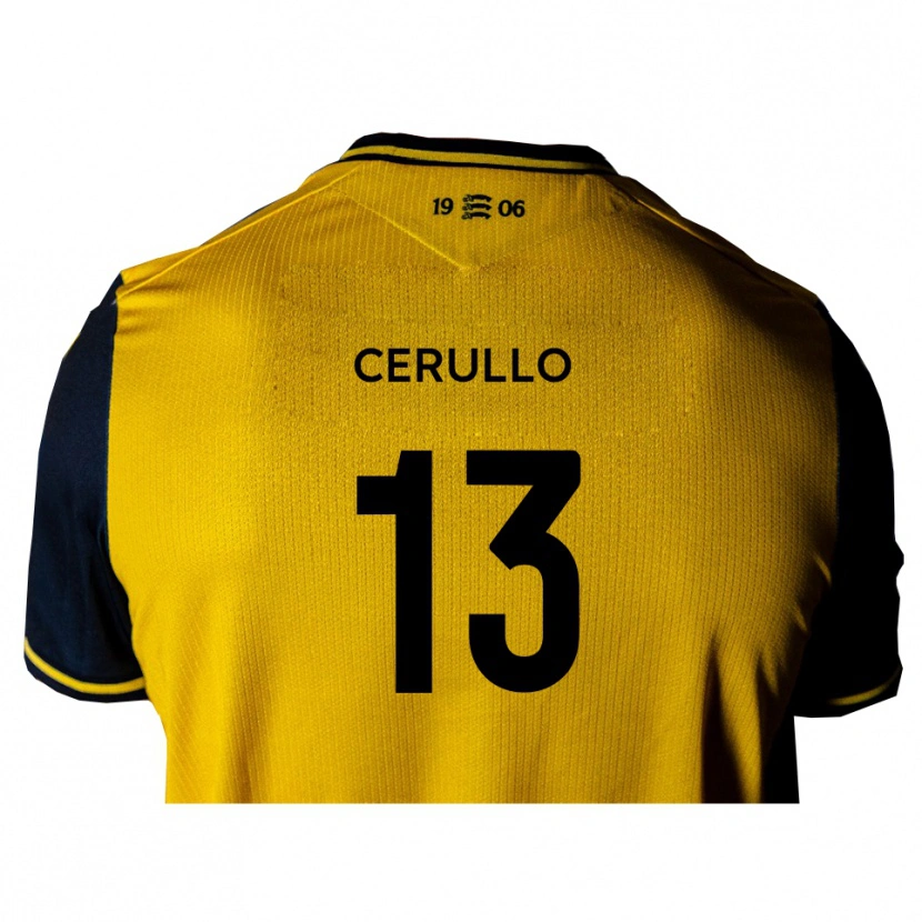 Danxen Kinder Luke Cerullo #13 Gelb Schwarz Auswärtstrikot Trikot 2025/26 T-Shirt