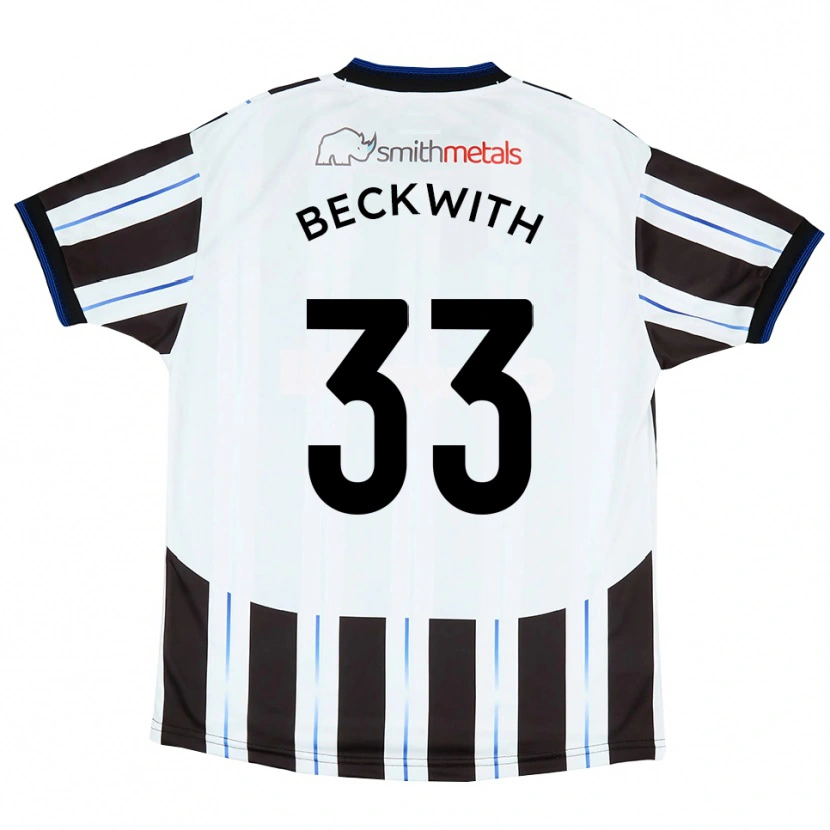 Danxen Kinder Sam Beckwith #33 Weiß Schwarz Auswärtstrikot Trikot 2025/26 T-Shirt