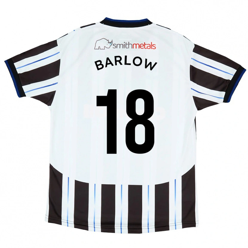Danxen Kinder Aidan Barlow #18 Weiß Schwarz Auswärtstrikot Trikot 2025/26 T-Shirt