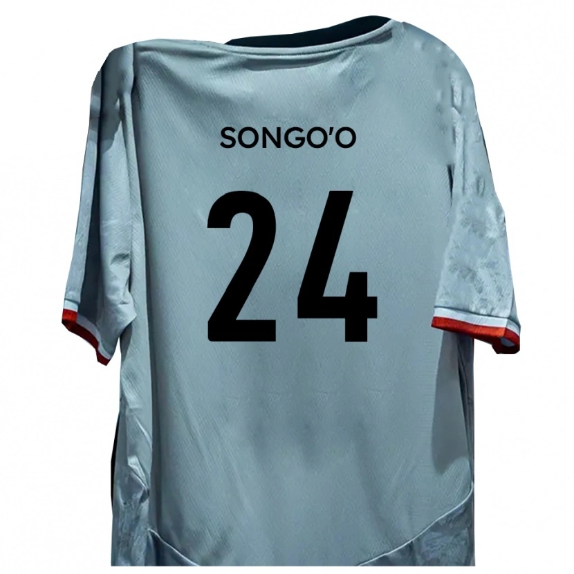 Danxen Kinder Yann Songo'o #24 Weiß Schwarz Auswärtstrikot Trikot 2025/26 T-Shirt