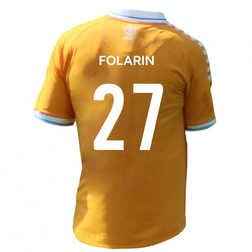 Danxen Kinder Sam Folarin #27 Gelb Blau Auswärtstrikot Trikot 2025/26 T-Shirt