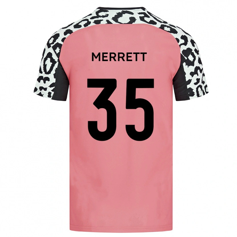 Danxen Kinder William Merrett #35 Pink Schwarz Auswärtstrikot Trikot 2025/26 T-Shirt