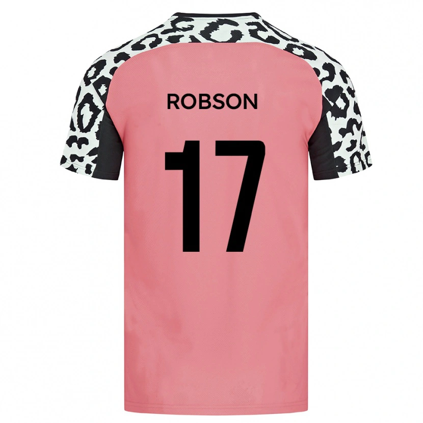 Danxen Kinder Jamie Robson #17 Pink Schwarz Auswärtstrikot Trikot 2025/26 T-Shirt