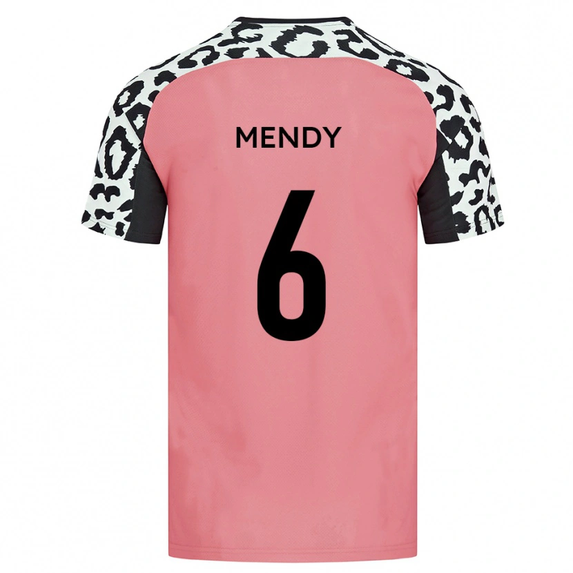 Danxen Kinder Laurent Mendy #6 Pink Schwarz Auswärtstrikot Trikot 2025/26 T-Shirt