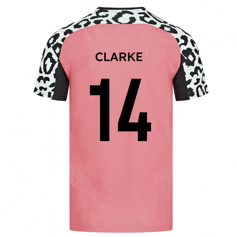 Danxen Kinder Jayden Clarke #14 Pink Schwarz Auswärtstrikot Trikot 2025/26 T-Shirt