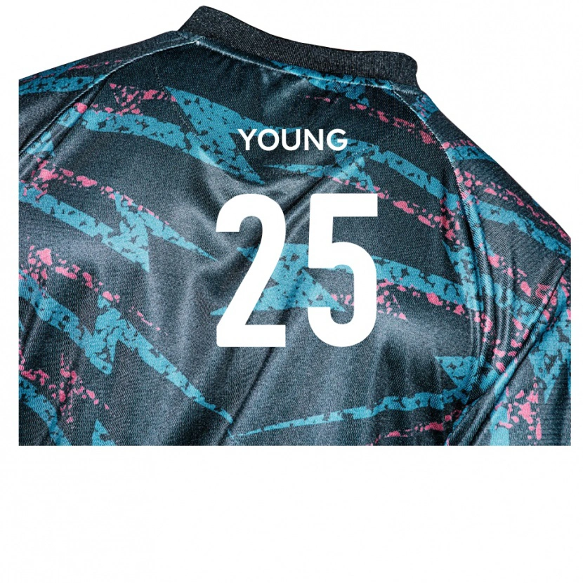 Danxen Kinder Reggie Young #25 Schwarz Marine Auswärtstrikot Trikot 2025/26 T-Shirt
