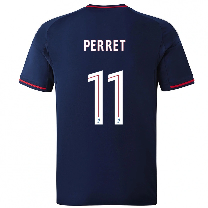 Danxen Kinder Romain Perret #11 Marine Rot Auswärtstrikot Trikot 2025/26 T-Shirt