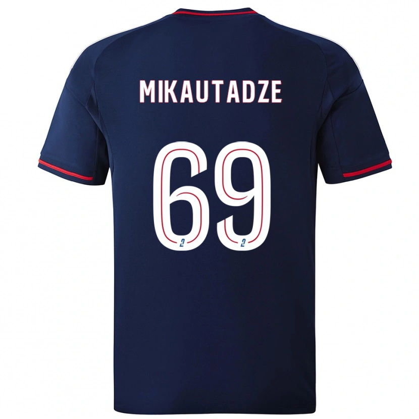 Danxen Kinder Georges Mikautadze #69 Marine Rot Auswärtstrikot Trikot 2025/26 T-Shirt