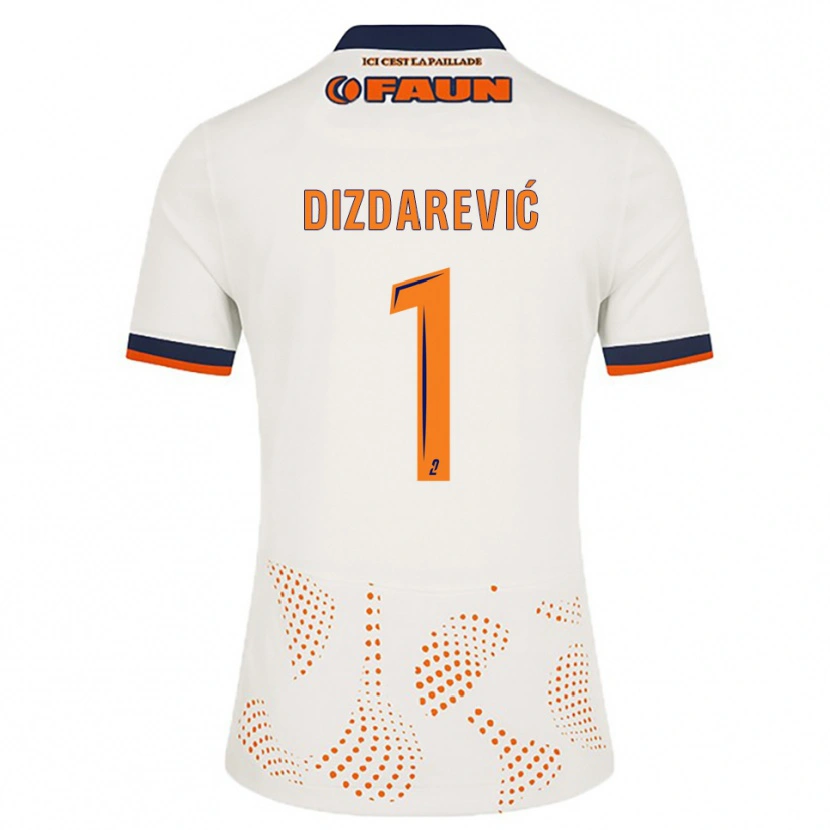 Danxen Kinder Belmin Dizdarevic #1 Weiß Orange Auswärtstrikot Trikot 2025/26 T-Shirt