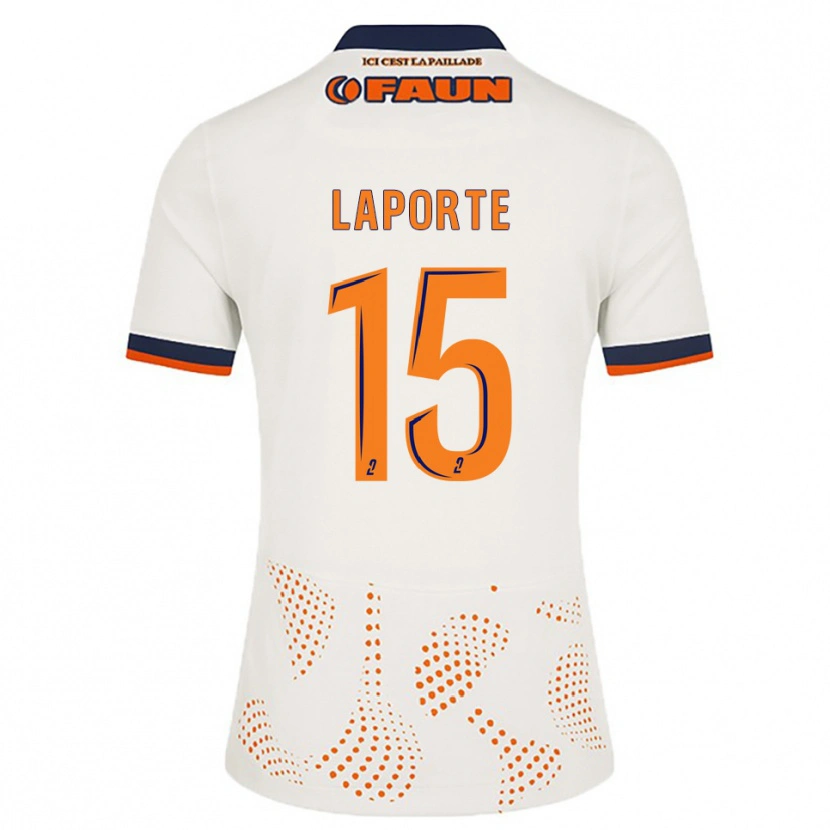 Danxen Kinder Julien Laporte #15 Weiß Orange Auswärtstrikot Trikot 2025/26 T-Shirt