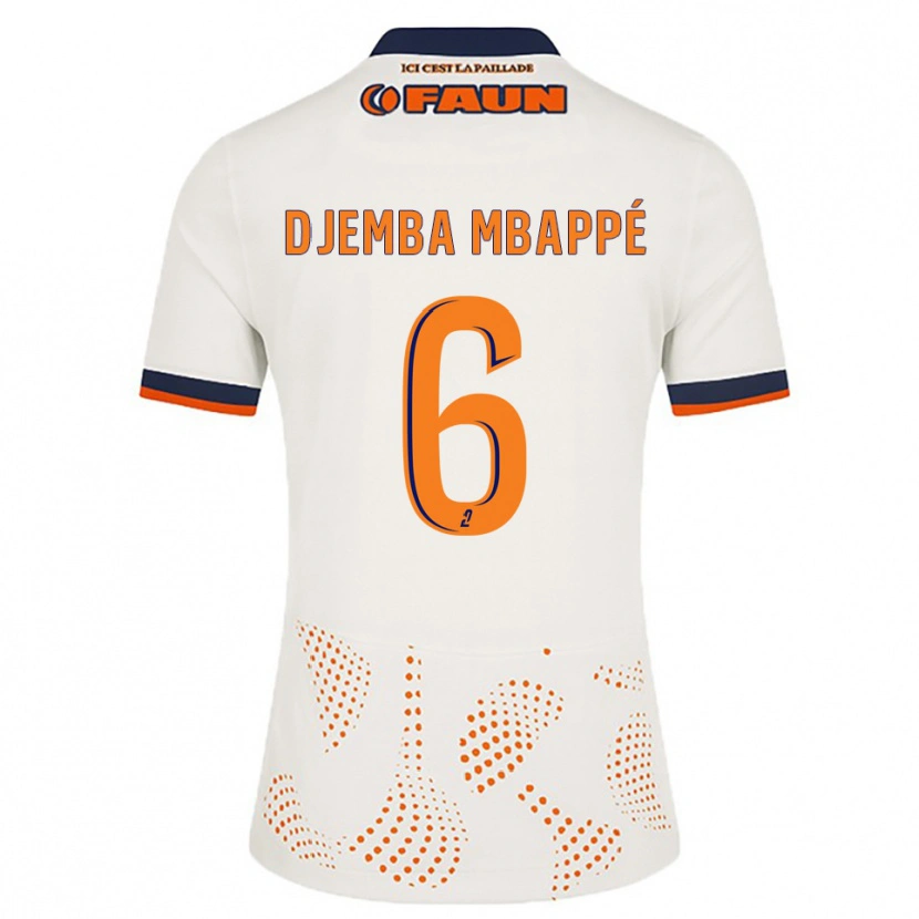 Danxen Kinder Yvan Djemba Mbappé #6 Weiß Orange Auswärtstrikot Trikot 2025/26 T-Shirt